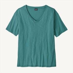 Patagonia Teal V-Neck Short Sleeve Tee